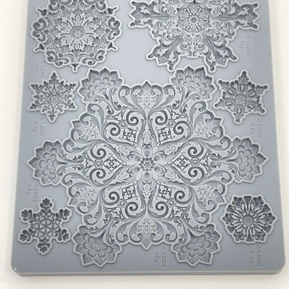 iod iron orchid designs "blitz" silicone mould snowflakes holidays christmas - Picture 3 of 3